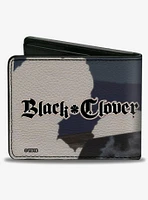 Black Clover Title Logo Asta Sword Pose Blues Bifold Wallet