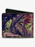 Transformers Devastator Dinobots 1985 Box Art Battle Scene Bifold Wallet