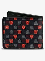 Transformers Autobot Decepticon Shield Flip Black Multi Color Bifold Wallet