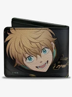 Black Clover Luck and Magna Looking Up Scene Bifold Wallet