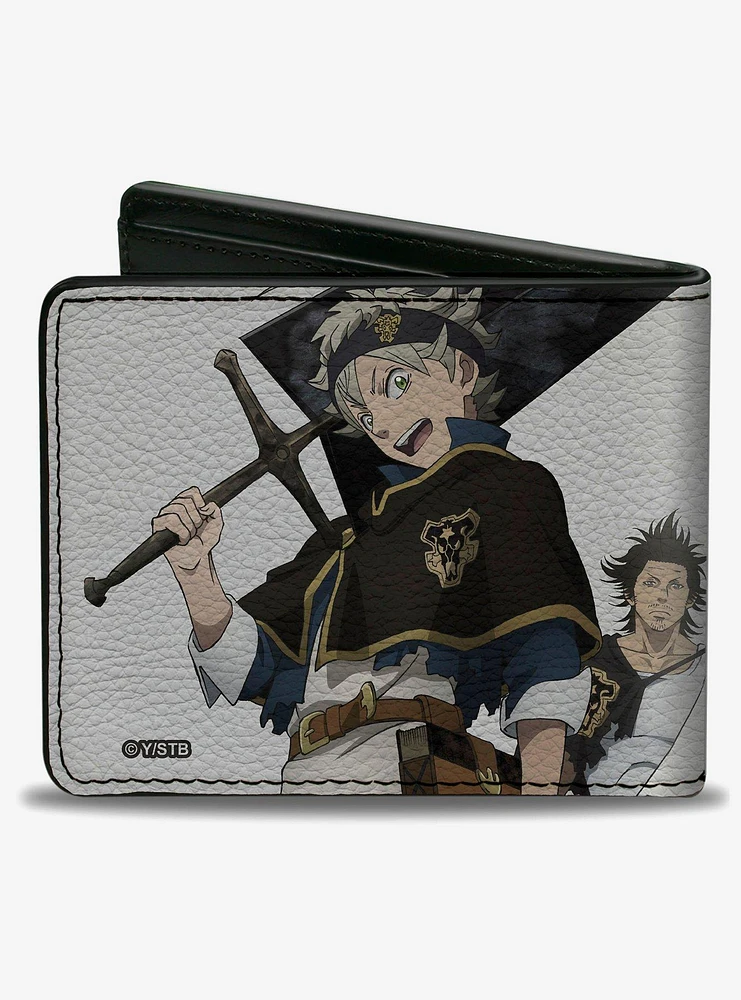 Black Clover Asta Yami and Noelle Group Pose Gray Bifold Wallet