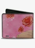 Black Clover Sexy Yami Sukehiro Pose and Roses Pinks Bifold Wallet