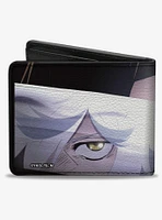 Hells Paradise Gabimaru and Sagiri Eyes and Title Logo Black Bifold Wallet