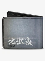 Hells Paradise Kanji Title Logo and Gabimaru Shadow Pose Bifold Wallet