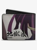 Hells Paradise Yuzuriha Close Up Pose and Title Logo Black Bifold Wallet