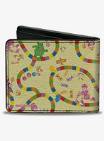 Candy Land Kandy King Game Path Pose and Characters Multi Bifold Wallet