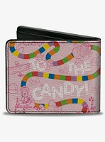 Candy Land Game Path and Characters Take Me To The Candy Pink Bifold Wallet