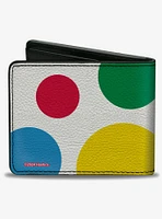 Twister Risker Circle Spots White Multi Color Bifold Wallet