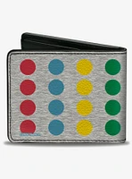 Twister Cool Moves Circle Spots Gray Multi Color Bifold Wallet