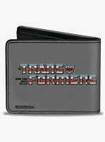 Transformers The Battle of Cybertron Scene and Logo Gray Bifold Wallet