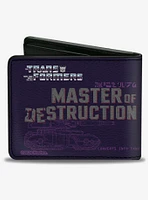 Transformers Megatron Decepticon Master of Destruction Purple Bifold Wallet