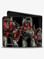 Transformers Dinobots Pose Panels Black Reds Bifold Wallet