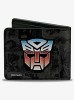 Transformers Autobots Roll Out and Shield Comic Panels Grays Bifold Wallet