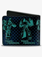 Transformers Grimlock Poses Halftone Black Blues Bifold Wallet