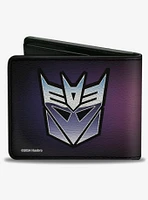 Transformers Autobot and Decepticon Fade Shields Reds Purples Bifold Wallet