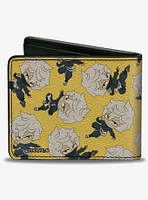 Hells Paradise Chibi Gabimaru Poses Scattered Yellow Bifold Wallet