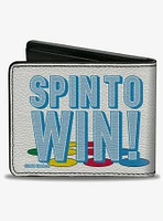 Twister Spin To Win! Group Pose White Blues Multi Color Bifold Wallet