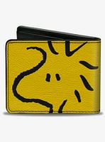 Peanuts Woodstock Face Yellow Black Bifold Wallet