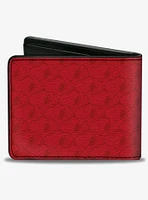 Peanuts Snoopy Face and Profile Pose Reds Bifold Wallet