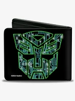 Transformers Grimlock Pose and Autobot Circuit Logo Black Bifold Wallet