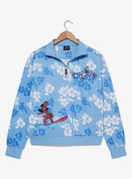 Disney Lilo & Stitch Hibiscus Flowers Quarter Zip Women's Crewneck - BoxLunch Exclusive
