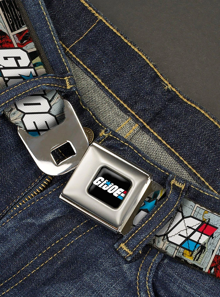 GI Joe Title Logo & Comic Scene Blocks Seatbelt Buckle Belt