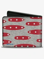 Battleship Choose Your Battles Ships Gray Red Blue White Bifold Wallet