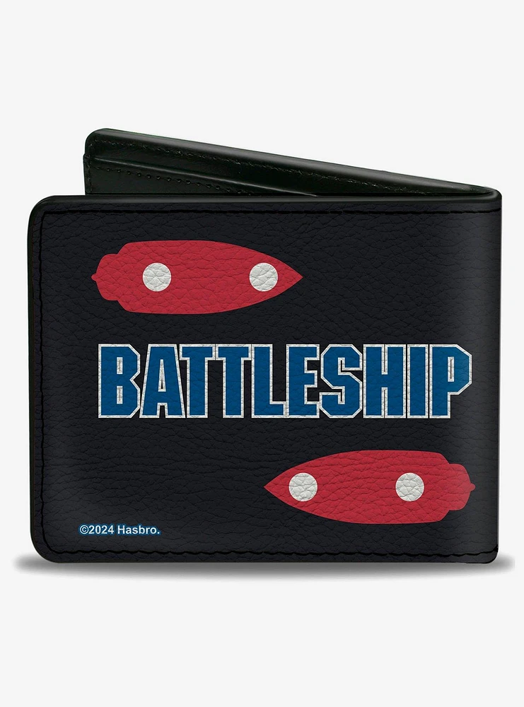 Battleship Hot Shot Ships Black Red Blue White Bifold Wallet