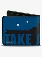 Battleship Silhouette Take A Shot Blues White Bifold Wallet