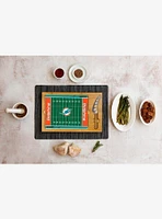 NFL Miami Dolphins Football Field Glass Top Cutting Board & Knife