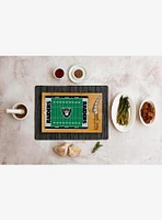 NFL Las Vegas Raiders Football Field Glass Top Cutting Board & Knife