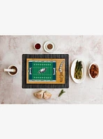 NFL Philadelphia Eagles Football Field Glass Top Cutting Board & Knife