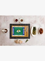 NFL Los Angeles Rams Football Field Glass Top Cutting Board & Knife