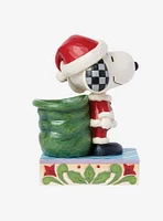 Peanuts Snoopy Santa with Bag & Elf Jim Shore Figure