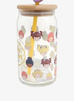 Polly Pocket Allover Print Glass Cup with Straw Charm — BoxLunch Exclusive