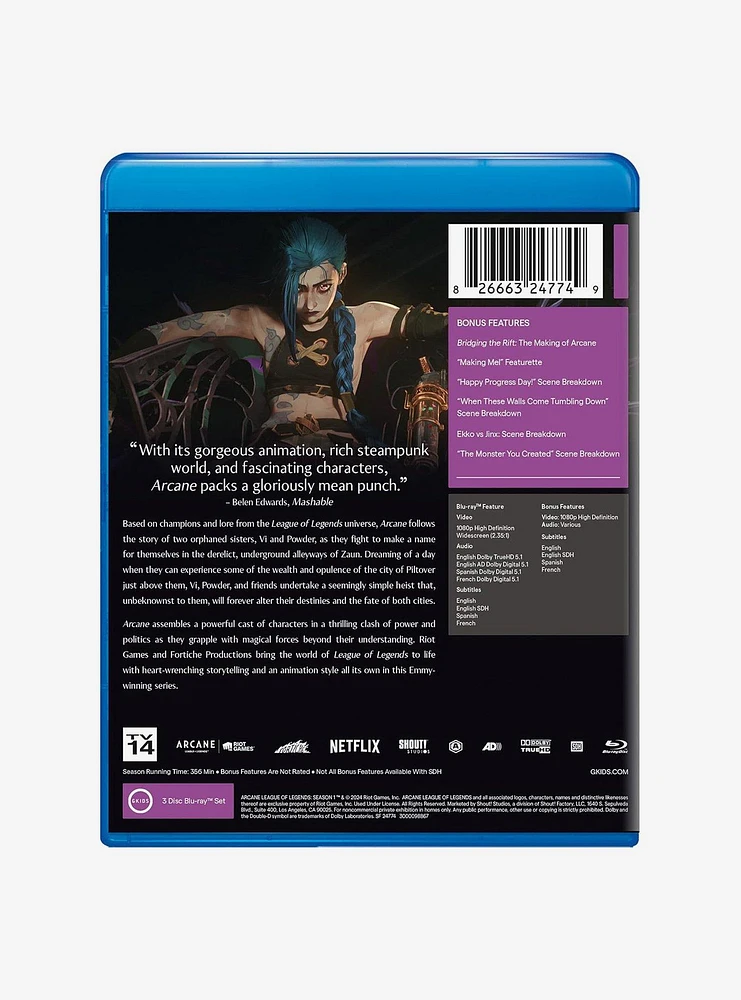 Arcane League of Legends: Season One Blu-Ray