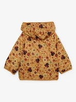 Disney Minnie Mouse Yellow Floral Toddler Puffed Windbreaker