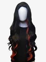 Signature Black and Umber Orange Peekaboo Wig