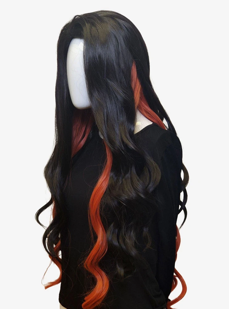 Signature Black and Umber Orange Peekaboo Wig