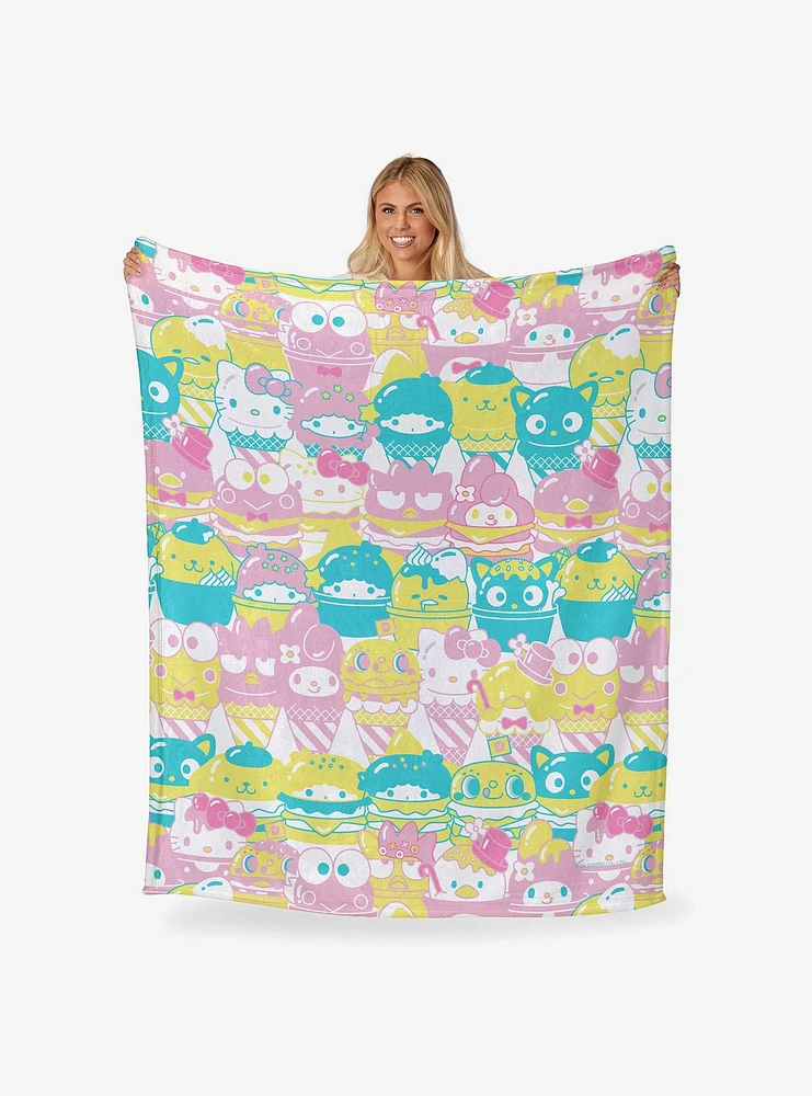 Sanrio Hello Kitty & Friends "Friends Snacks" Silk Touch Throw Blanket