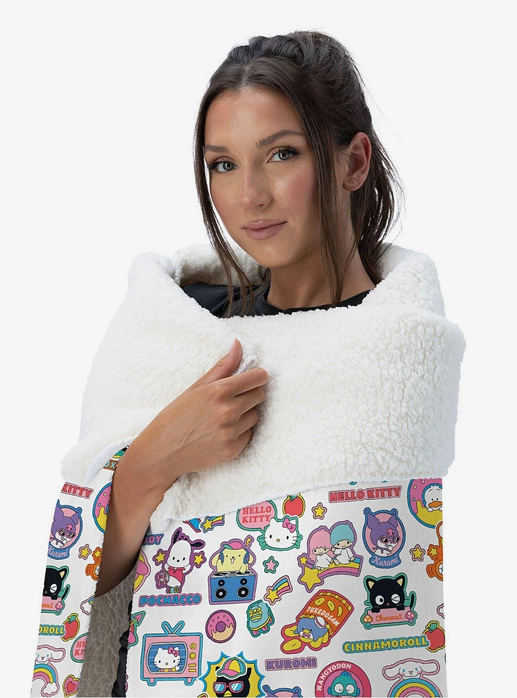 Sanrio Hello Kitty & Friends Squad Up Silk Touch Sherpa Throw Blanket