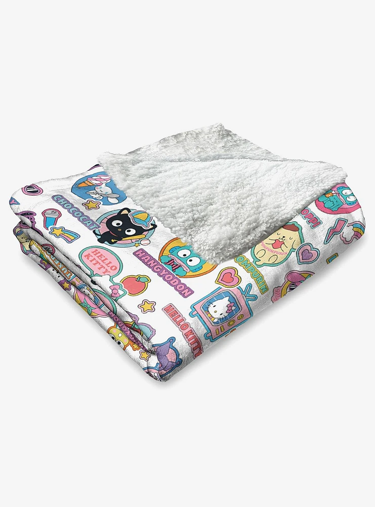 Sanrio Hello Kitty & Friends Squad Up Silk Touch Sherpa Throw Blanket