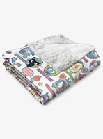 Sanrio Hello Kitty & Friends Squad Up Silk Touch Sherpa Throw Blanket