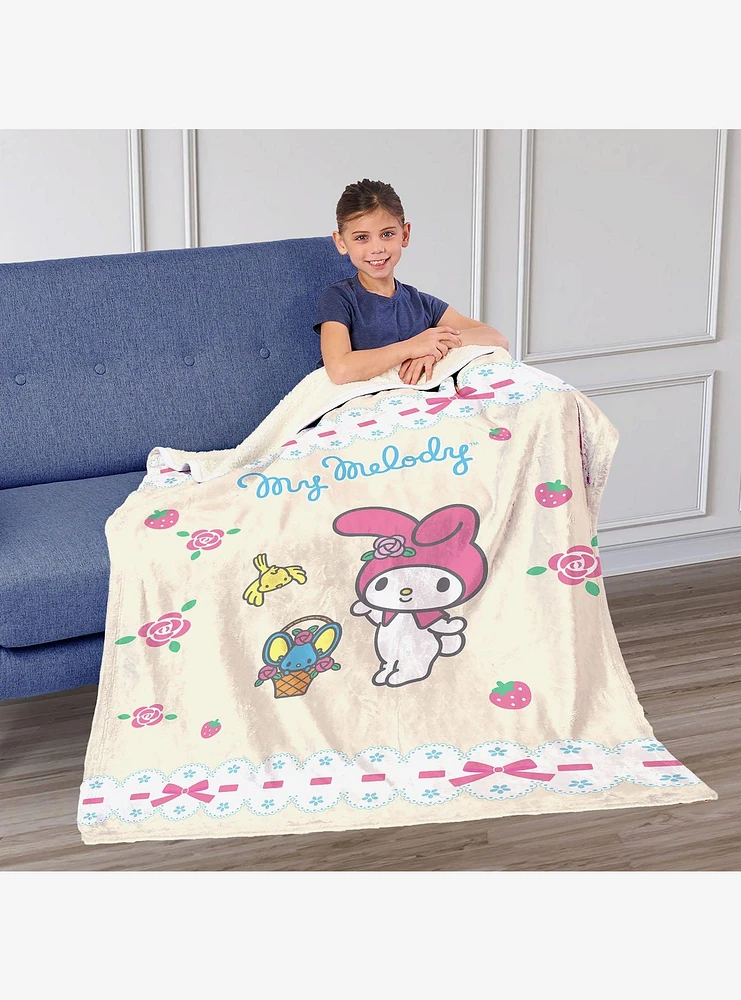 My Melody Sweet Spring Treats Silk Touch Sherpa Throw Blanket