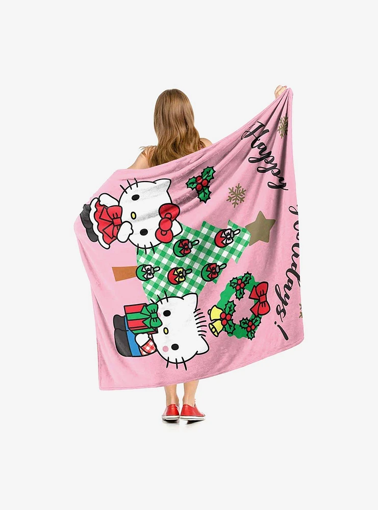 Hello Kitty Mistletoe Silk Touch Throw Blanket