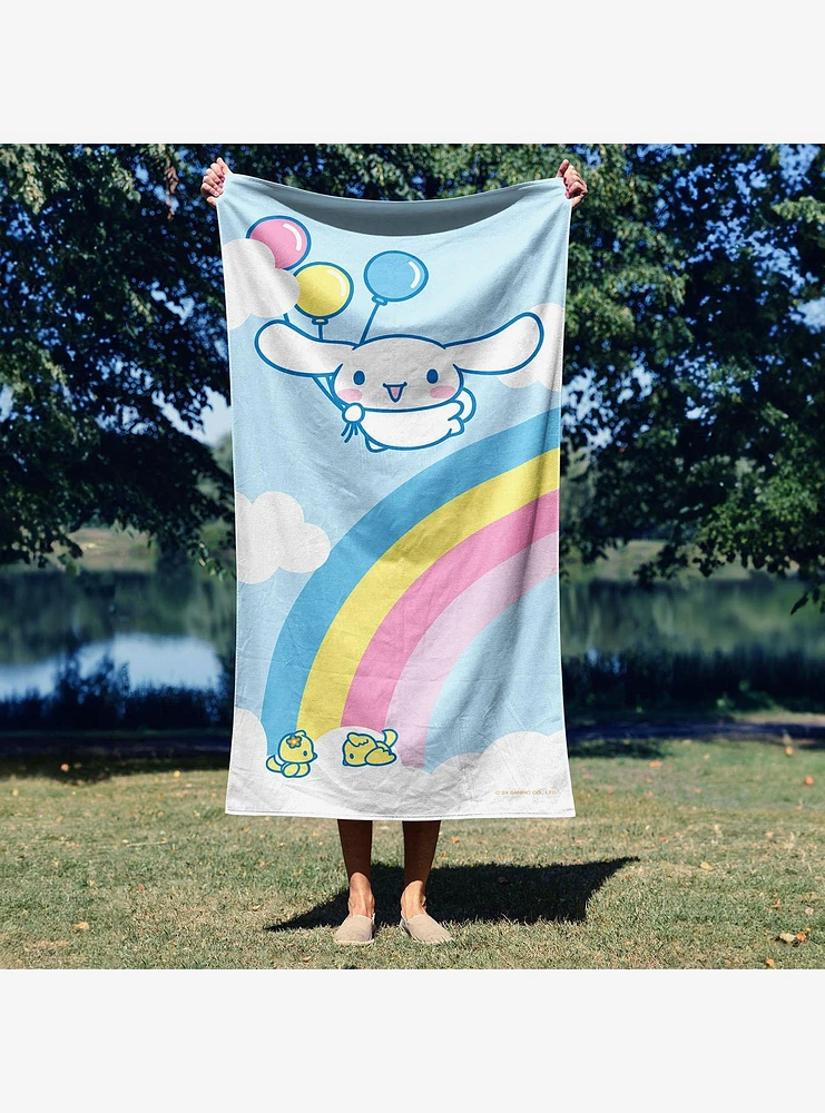 Cinnamoroll Balloon Fly Beach Towel