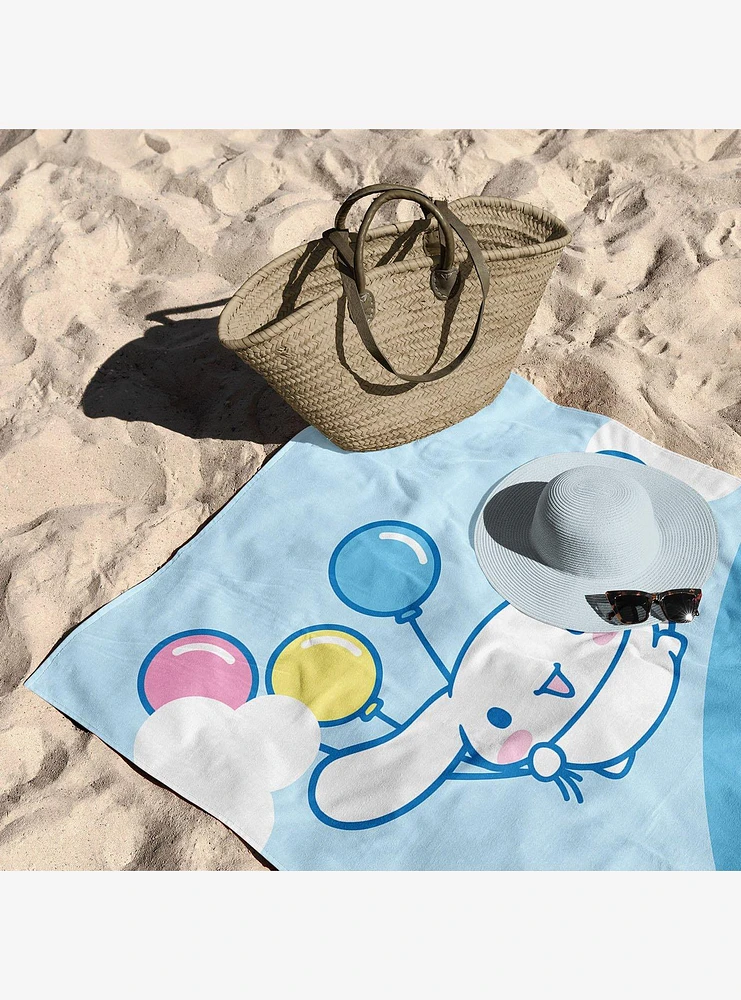 Cinnamoroll Balloon Fly Beach Towel