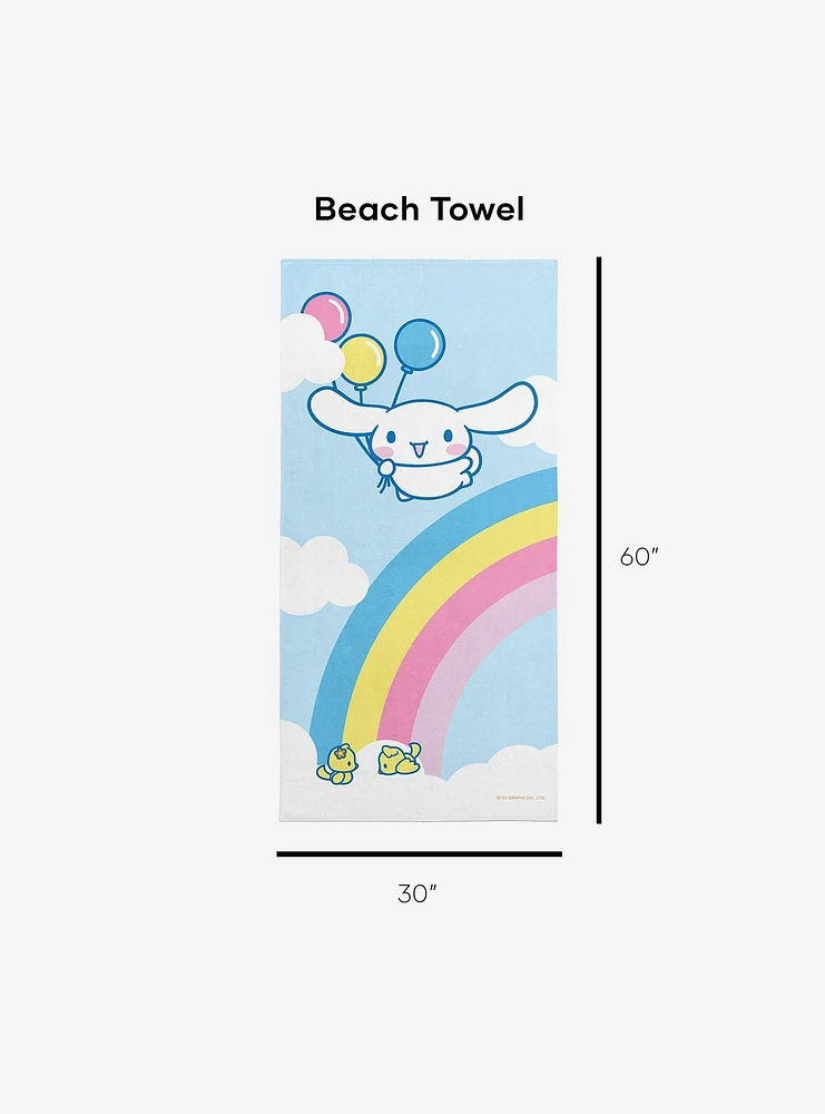 Cinnamoroll Balloon Fly Beach Towel