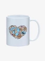 Sesame Street Cookie Monster Cookie Heart 11oz Mug