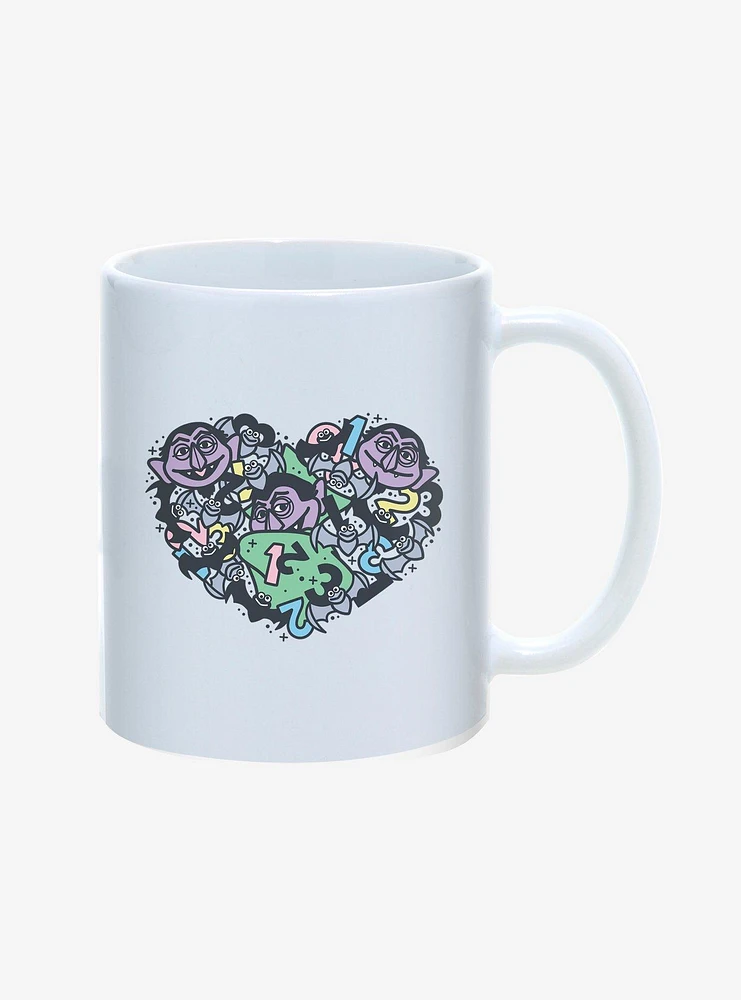 Sesame Street The Count 1 2 3 Bats Heart 11oz Mug